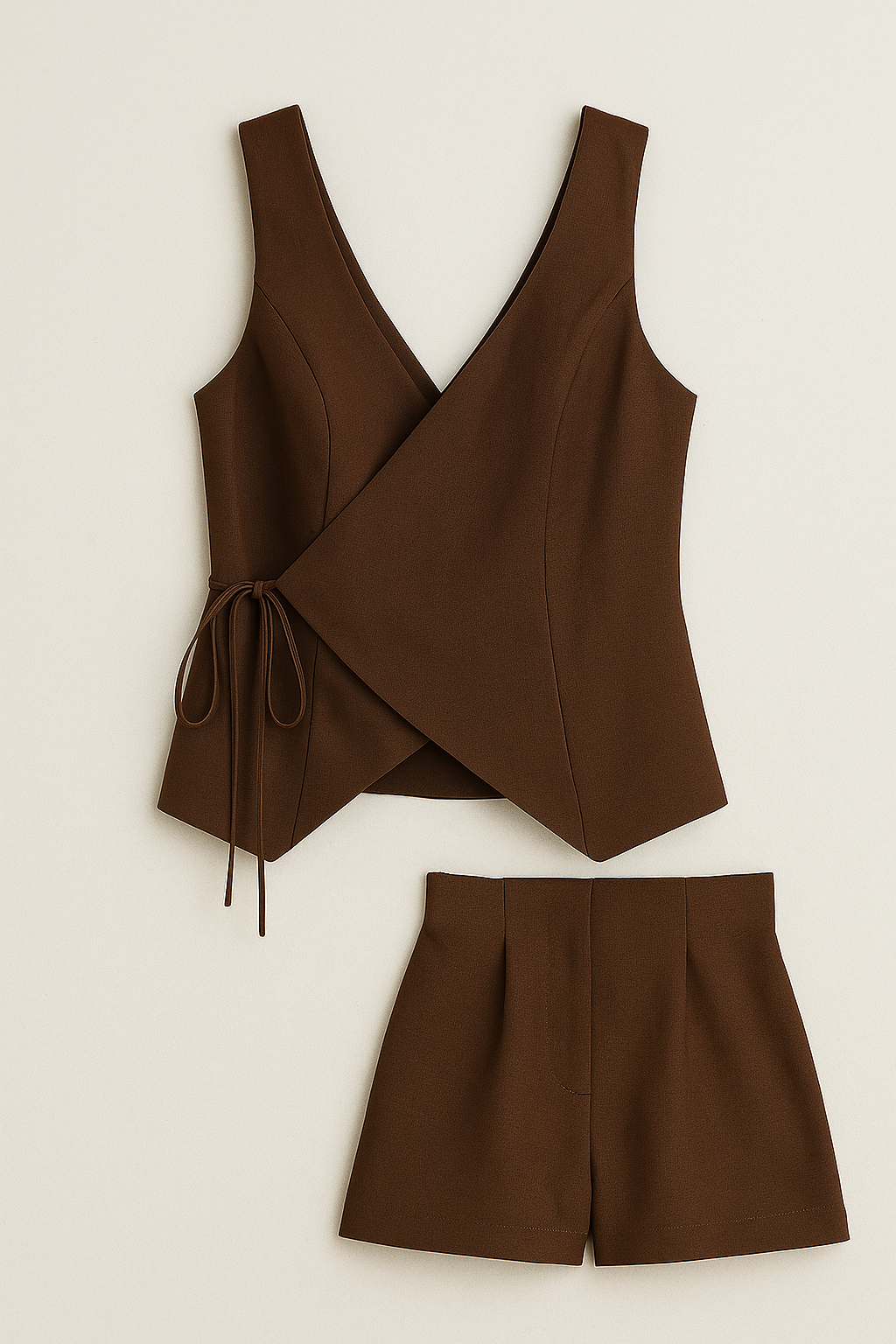 Ärmelloser Wickel-Shorts-Jumpsuit für Damen