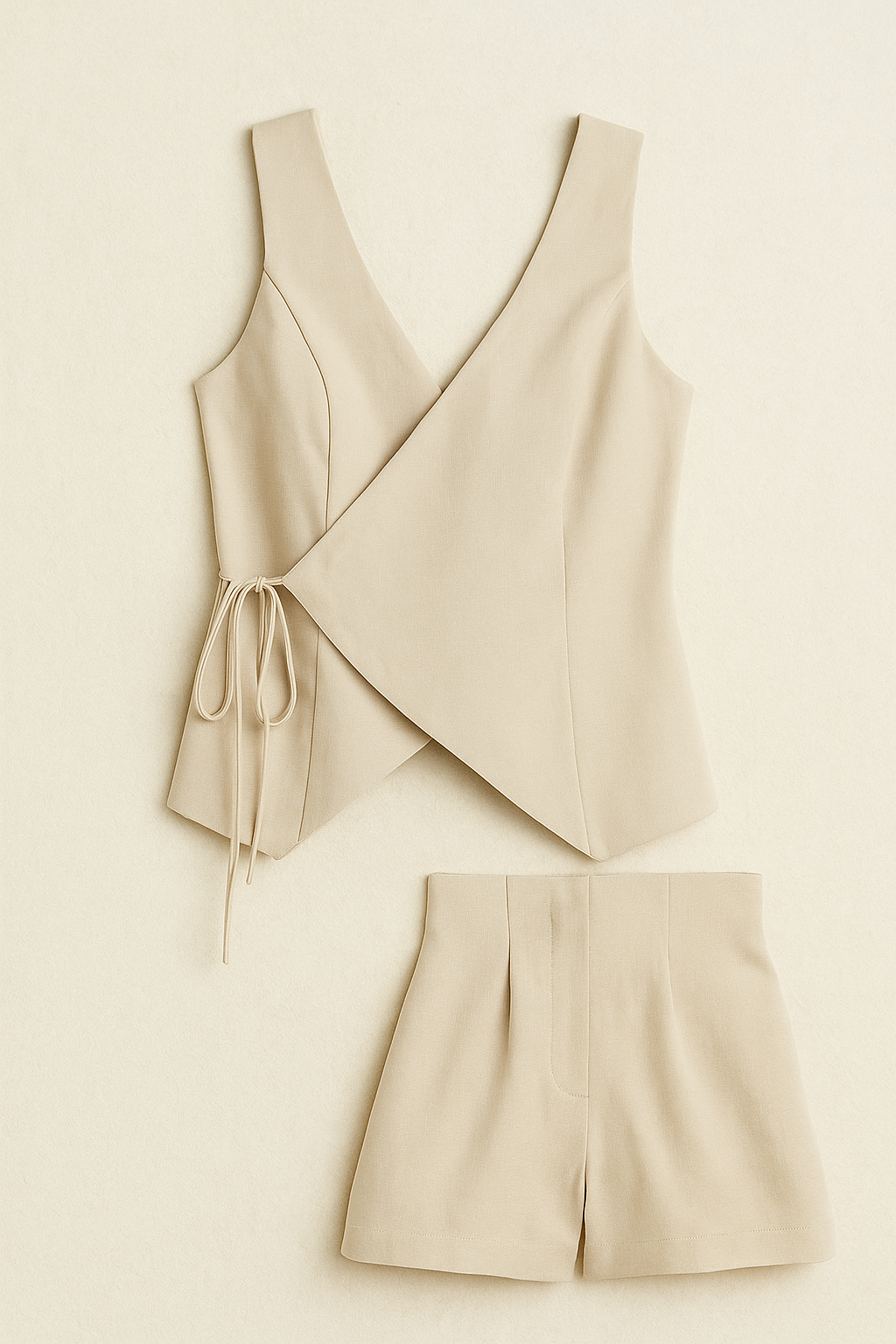 Ärmelloser Wickel-Shorts-Jumpsuit für Damen