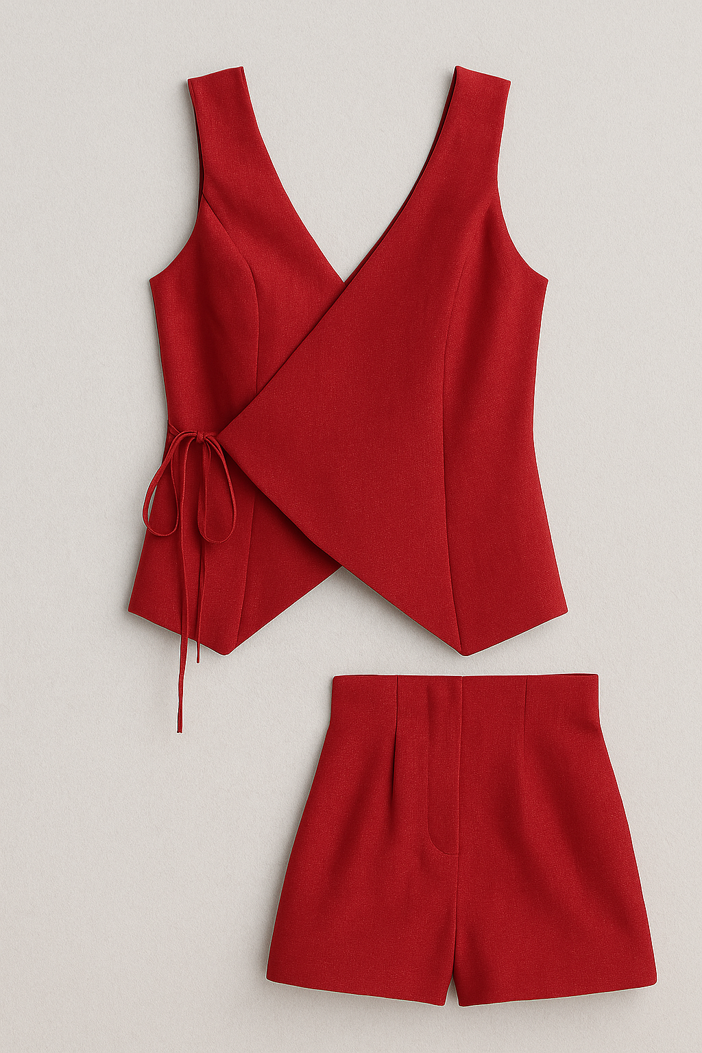 Ärmelloser Wickel-Shorts-Jumpsuit für Damen