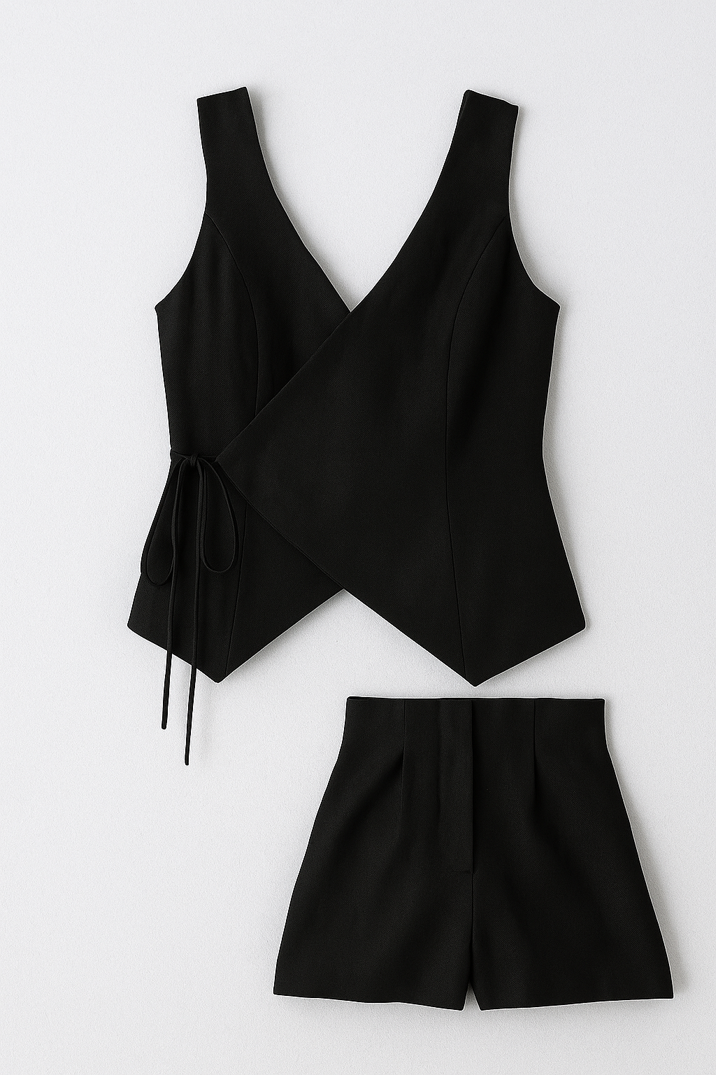 Ärmelloser Wickel-Shorts-Jumpsuit für Damen