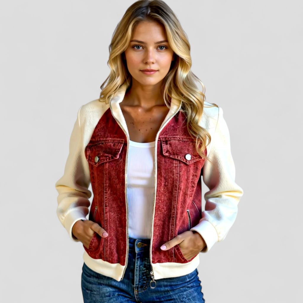 Damen Vielseitige Denimjacke in Verschiedenen Farben 8